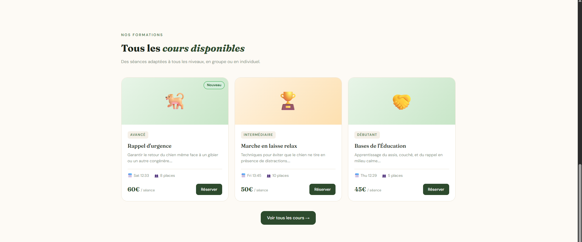 Catalogue des Séances