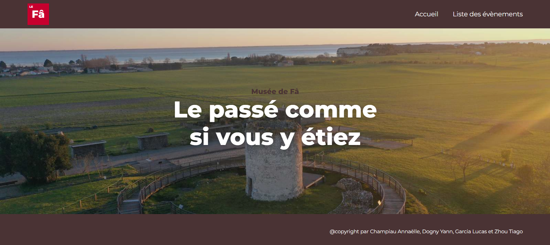 Aperçu de la page d'accueil du Projet Fâ